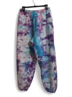 Champion Tie-Dye Sweatpants in Purple & Turquoise Sz M